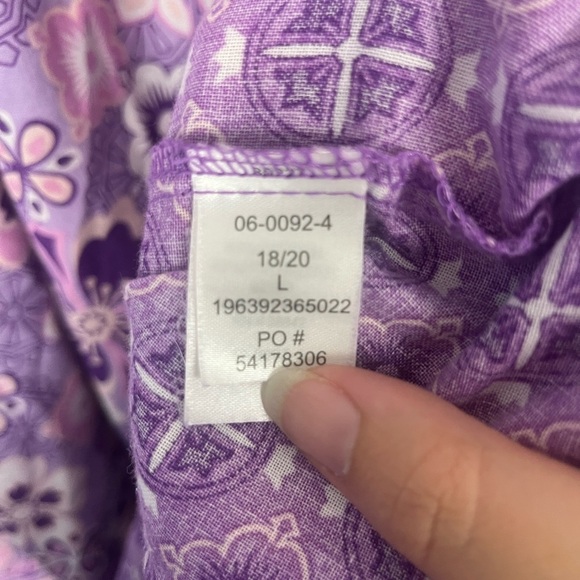 Only necessities purple cotton floral nightgown size 18/20 - Picture 4 of 7
